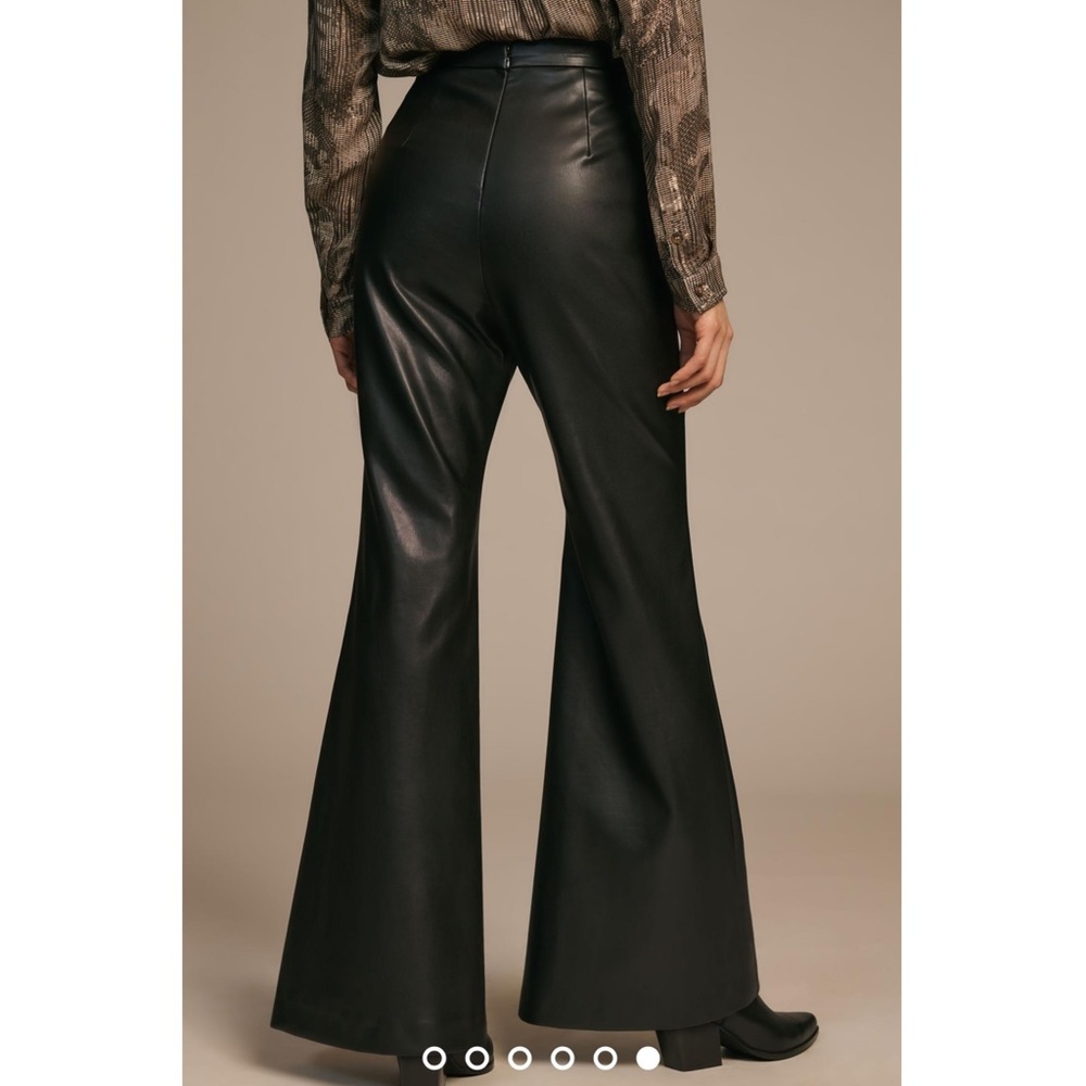 Anthropologie Hutch Faux Leather Pants New Black Flare Size 8 Medium Anthro NWT - Picture 9 of 10